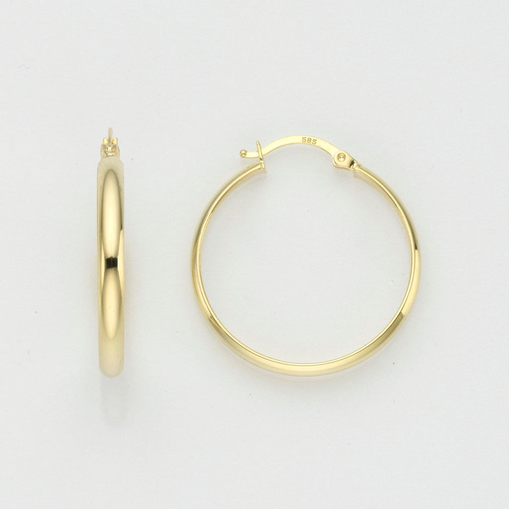 Eugen Rühle Ohrschmuck Creolen Bügel 28mm 750 Gelbgold 3mm