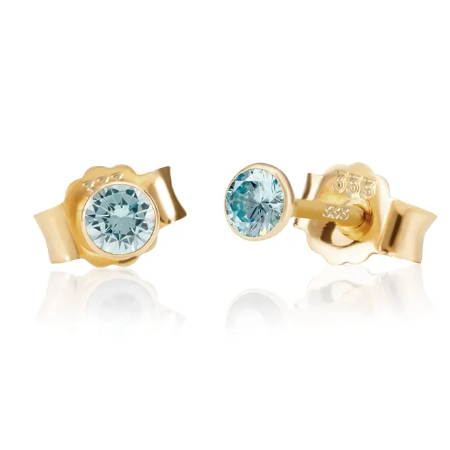 NKlaus Jewellery Ohrstecker 333 Gelbgold Zirkonia Ohrringe 3,0 mm