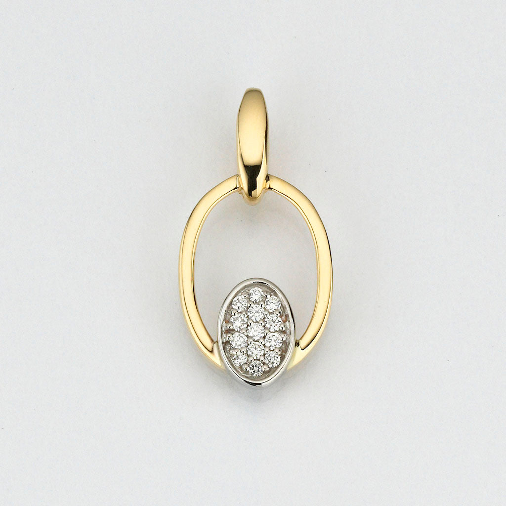 Eugen Rühle Anhänger Oval Diamant 0,06 ct 585 Gold
