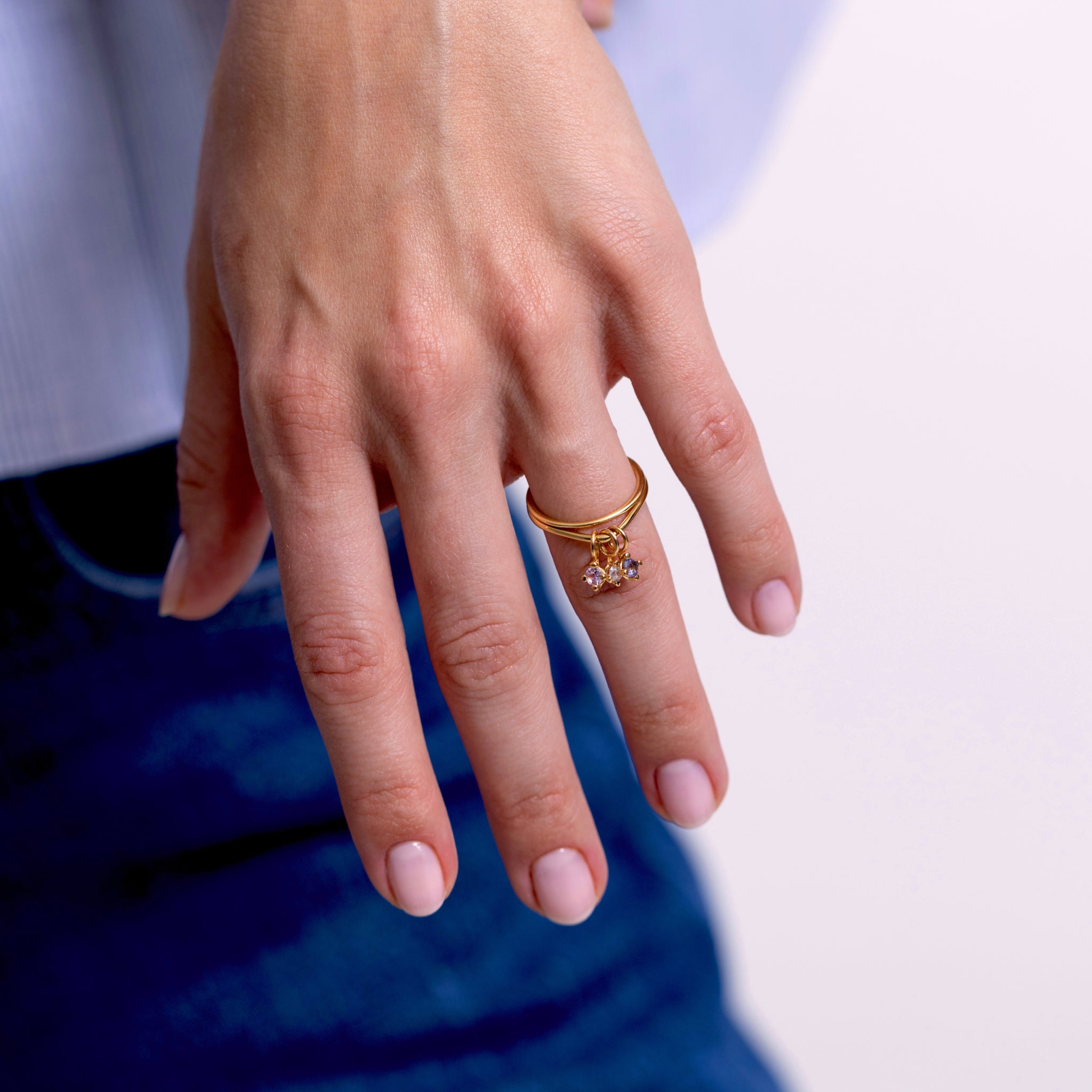 Stilnest Charm Ring 24k Gold Vermeil Gr. 52 Stacking