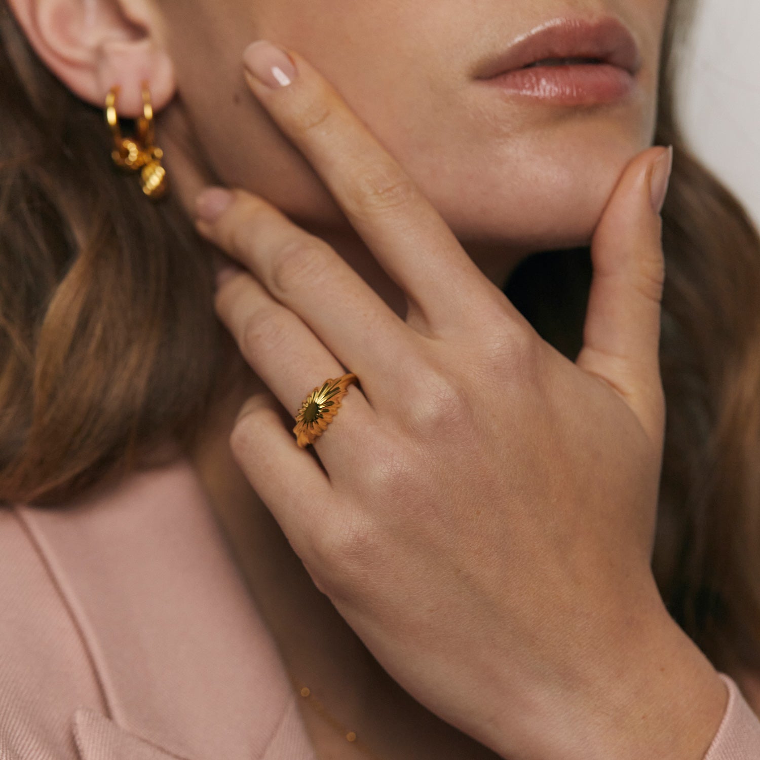 Stilnest Solar Bombé Ring 24k Gold Vermeil Gr 52