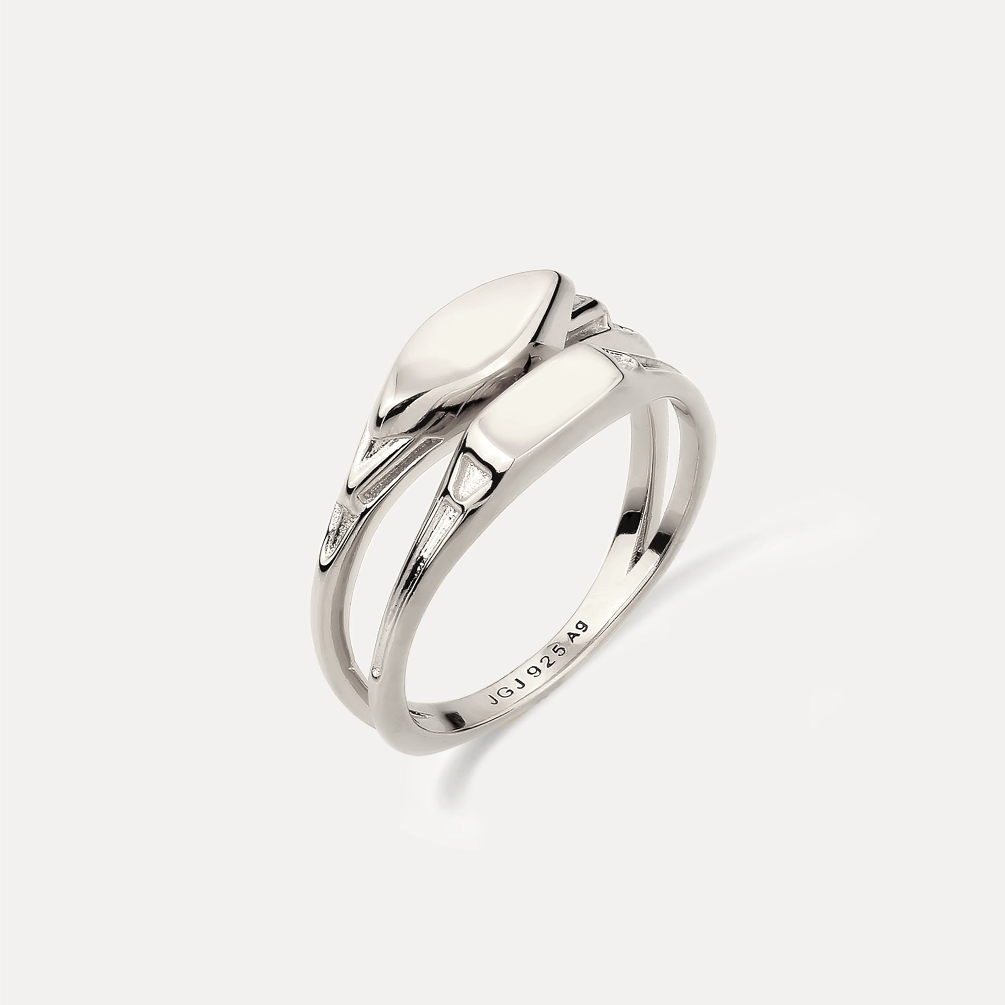 Stilnest Double Siegelring Vermeil Silber