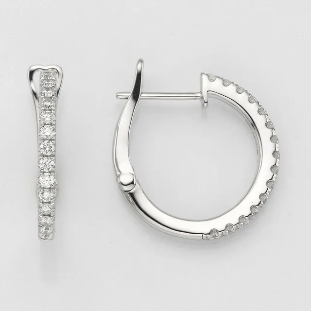 Eugen Rühle Klappcreolen 20 mm Ohrringe Weißgold Diamant