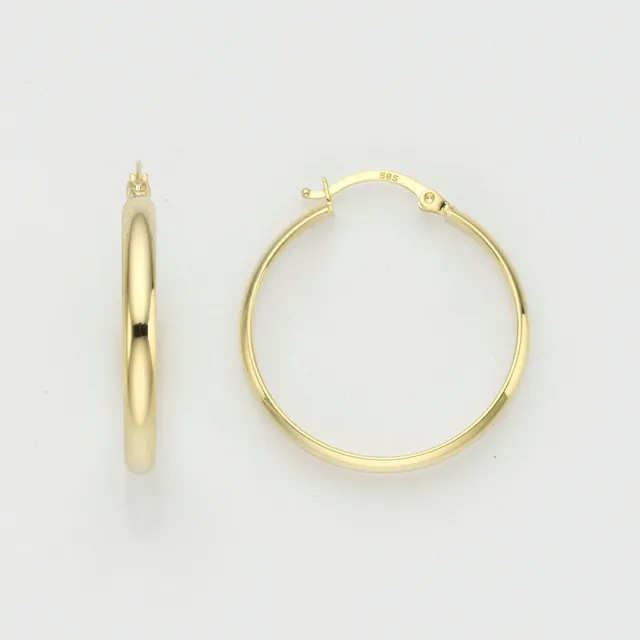 Eugen Rühle Ohrschmuck Creolen Bügel 28mm 750 Gelbgold 3mm