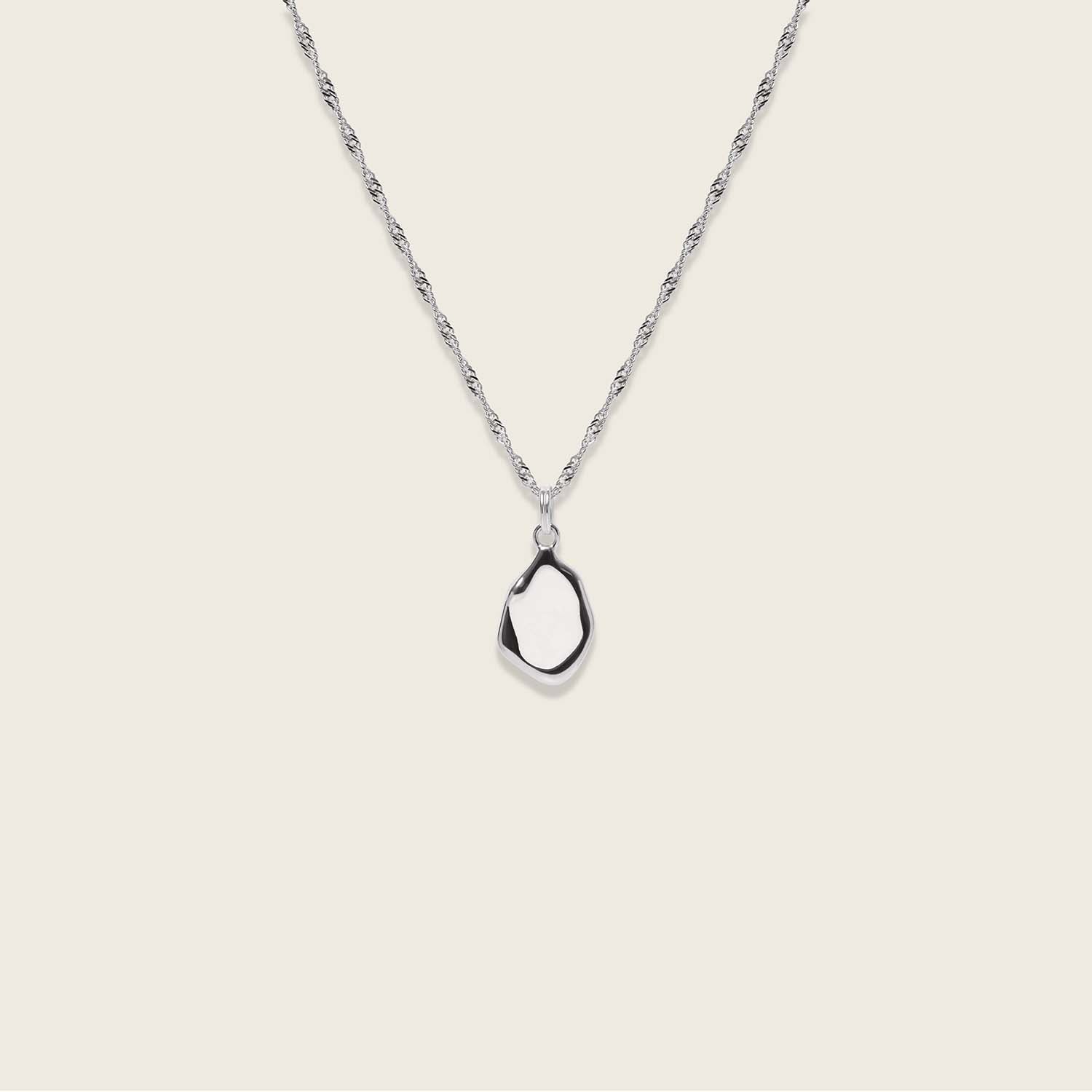 Stilnest Oyster Kette Perlenweiß Halskette 24k Gold Vermeil 45cm