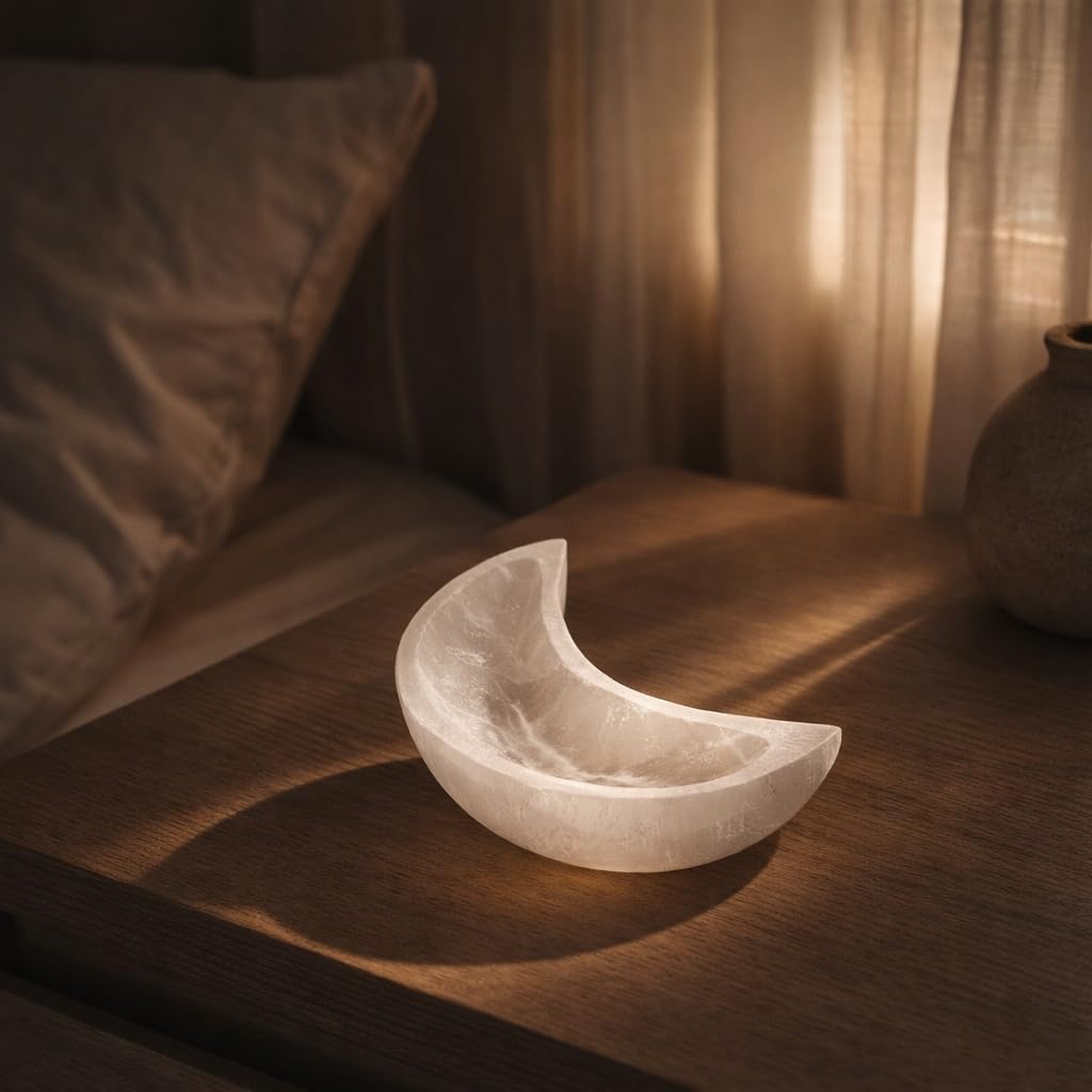 NKlaus Healing Crystals Selenit-Schale Halbmond 10,5 cm