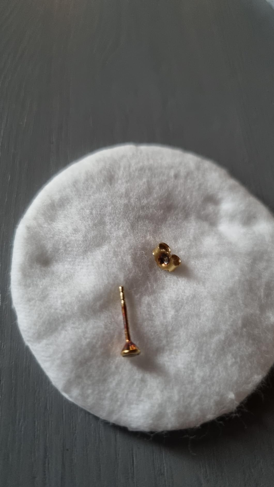 NKlaus Jewellery Ohrstecker 333 Gelbgold 3mm Weiß Paar