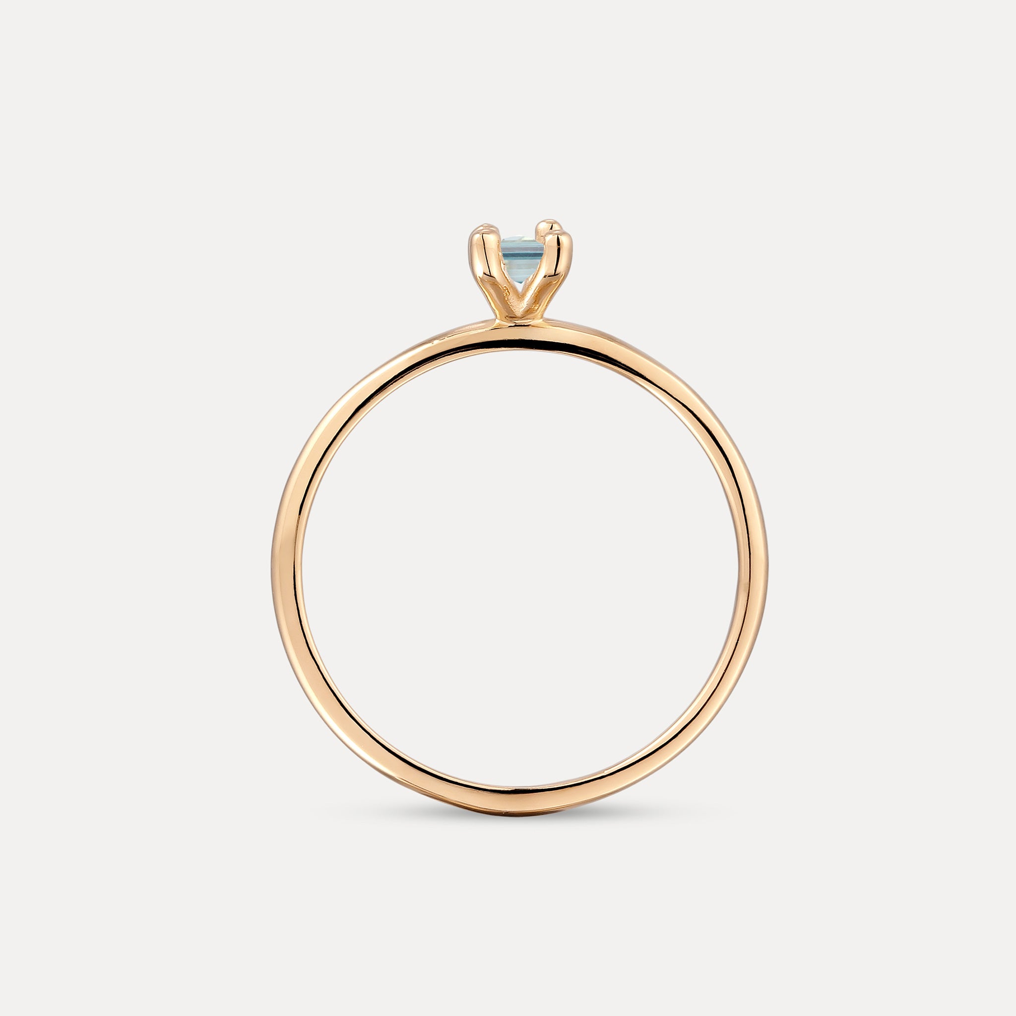 Stilnest Aquamarin Solitär Ring Baguette 585 Gold Gr.54
