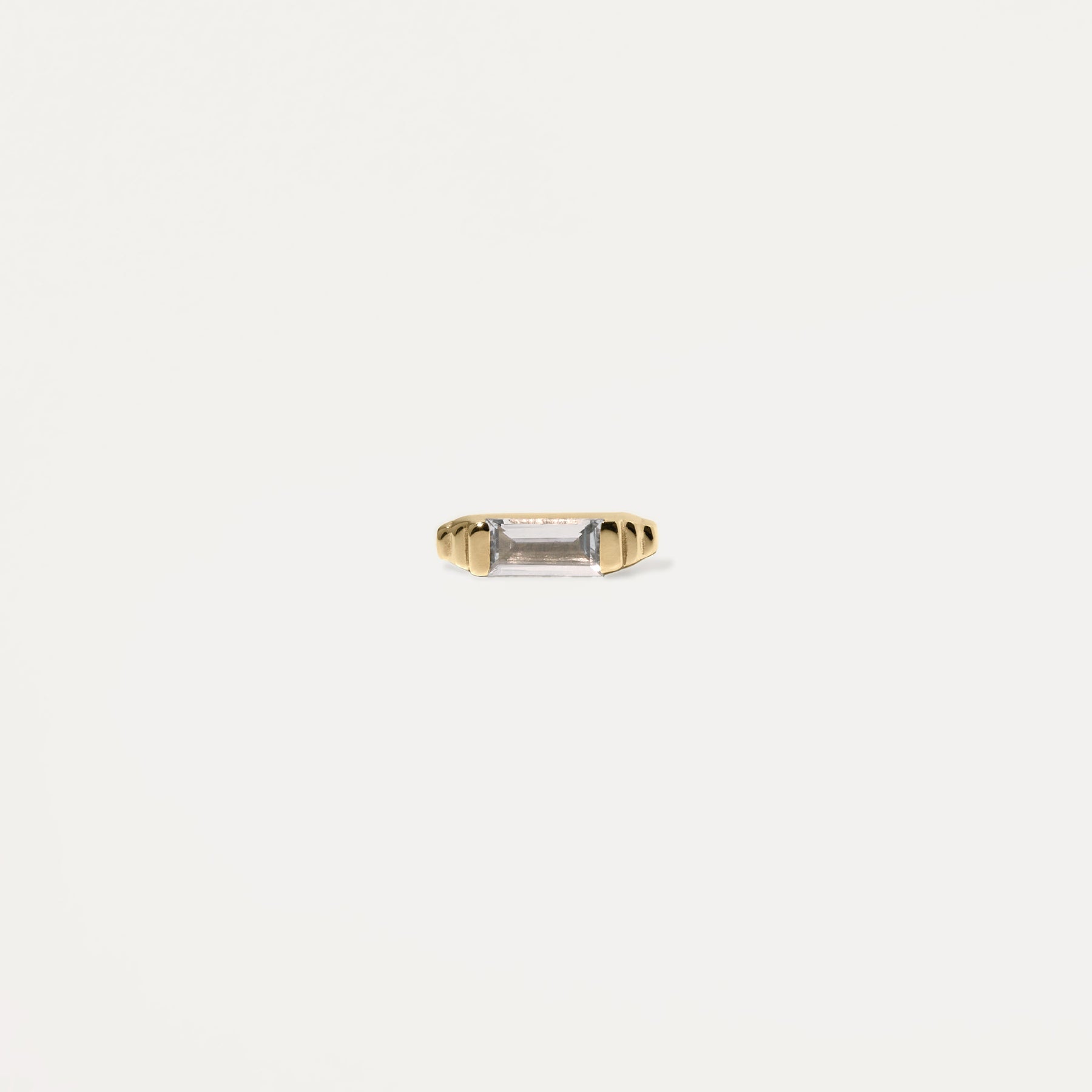 Stilnest Weißer Beryll Retro Ohrstecker 585 Gold Single