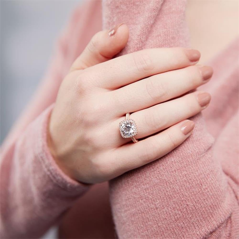 JEWLIX Verlobungsring 925 Silber rosévergoldet Zirkonia 50mm