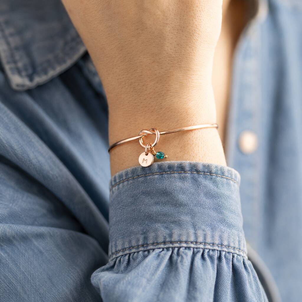 Joy by Corrine Smith Friendship Knot Bangle Roségold Geburtsstein