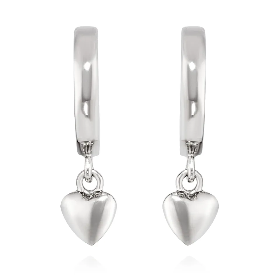 NKlaus JEWELLERY Herz-Klappcreolen 925 Silber 11mm Damen