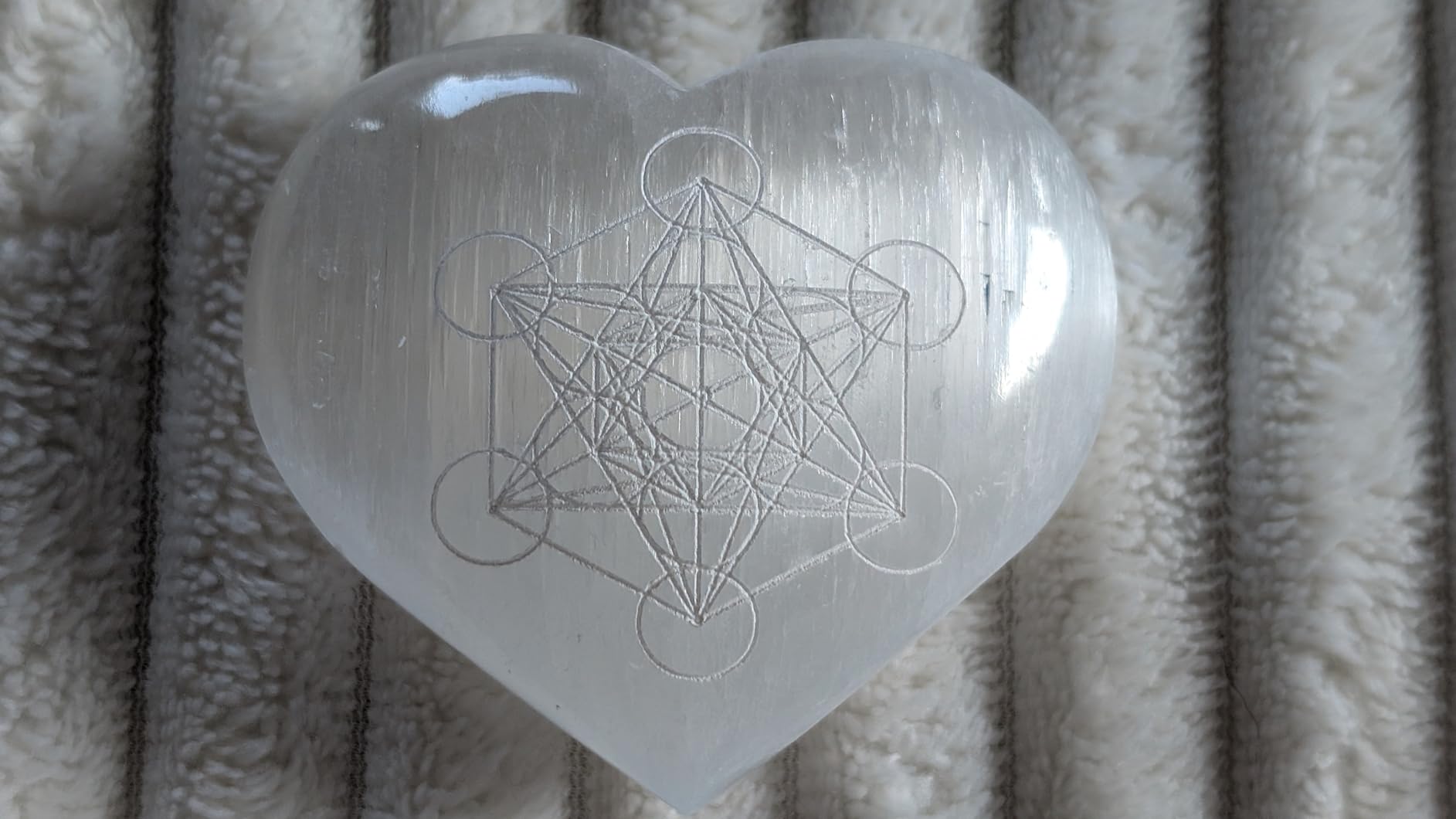 NKlaus Healing Crystals Selenit Herz Metatron 7x5 cm Handschmeichler