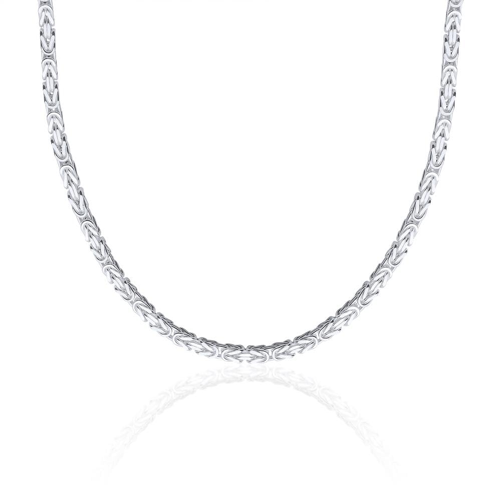 JEWLIX Königskette Silber Halskette 3,2 mm 45 cm