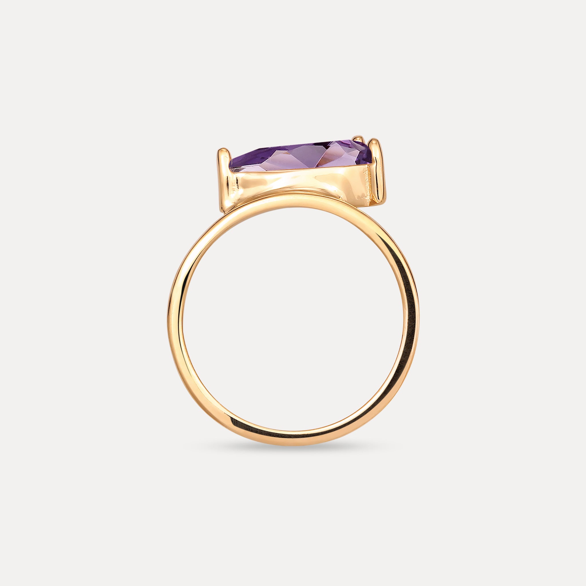 Stilnest Amethyst Balance Drop Ring Vermeil Gr.56