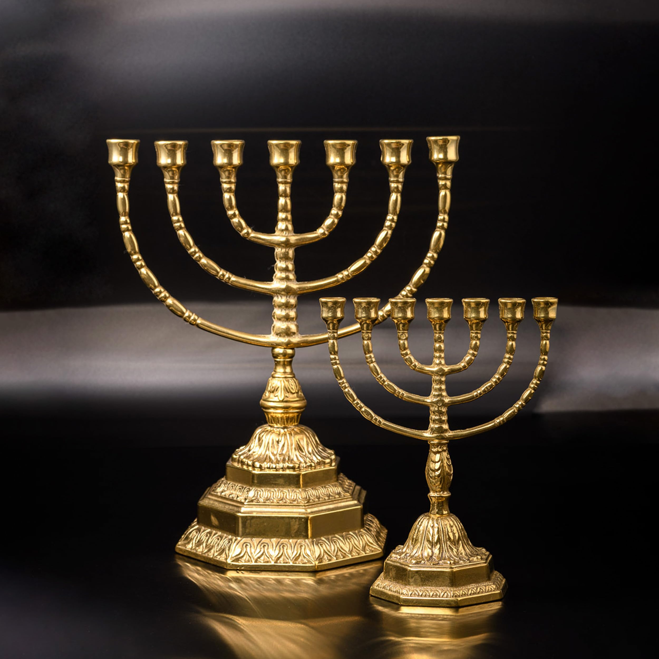 NKlaus Candle Holder Menorah Leuchter Messing 35cm 7-armig