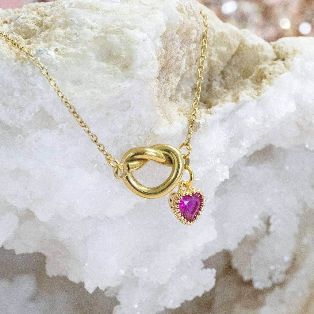 Joy by Corrine Smith Friendship Knot Halskette Gold Herz