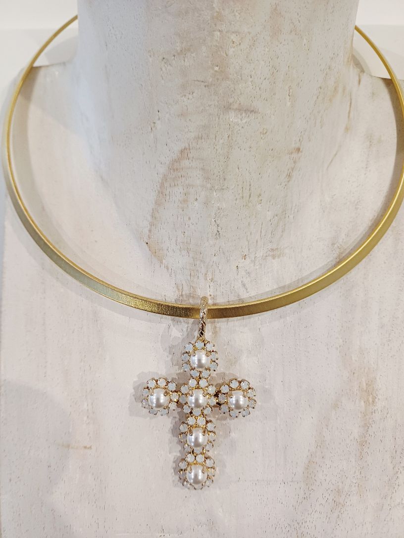 Alevá Bijoux Lulù Mini Kreuz Anhänger Gold