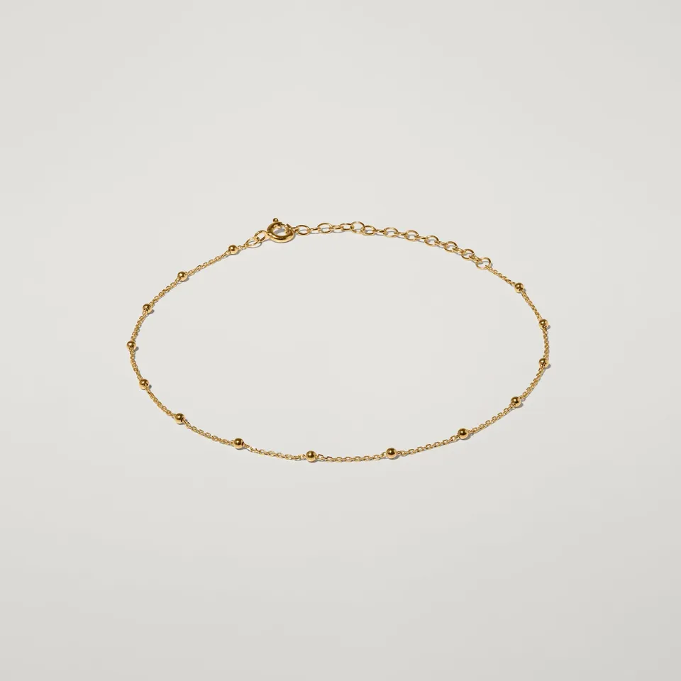 Stilnest Satellite Fußkette 24k Gold Vermeil 22+5 cm