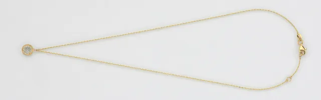 Eugen Rühle Collier Ankerkette Weißquarz 8mm 585 Gelbgold