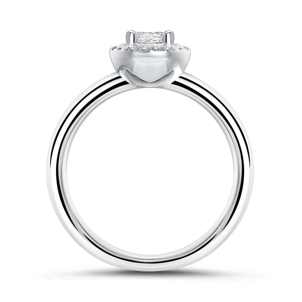 JEWLIX Haloring 925 Silber Zirkonia Ring Größe 56