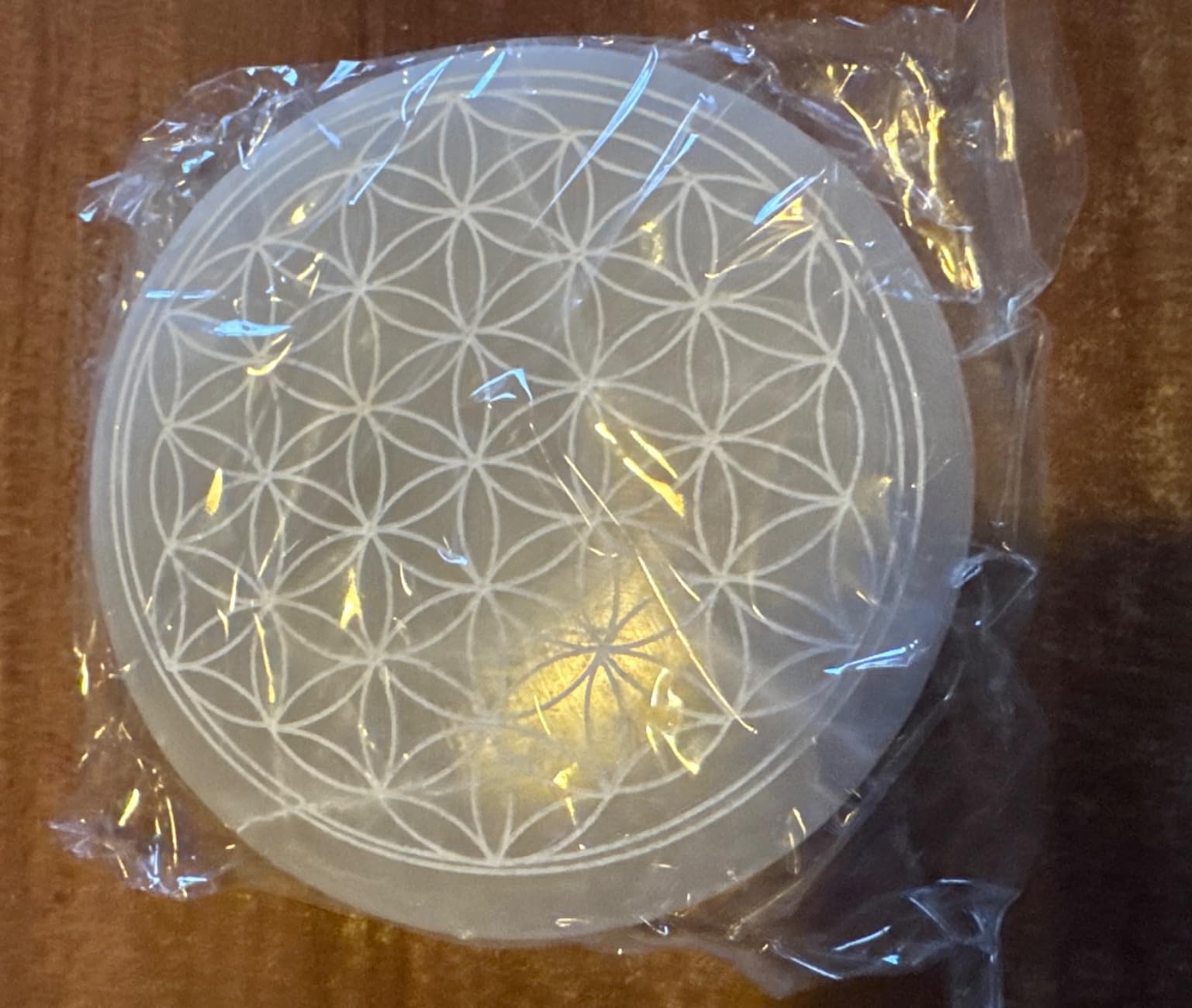 NKlaus Healing Crystals Selenit Ladeplatte 12 cm Lebensblume
