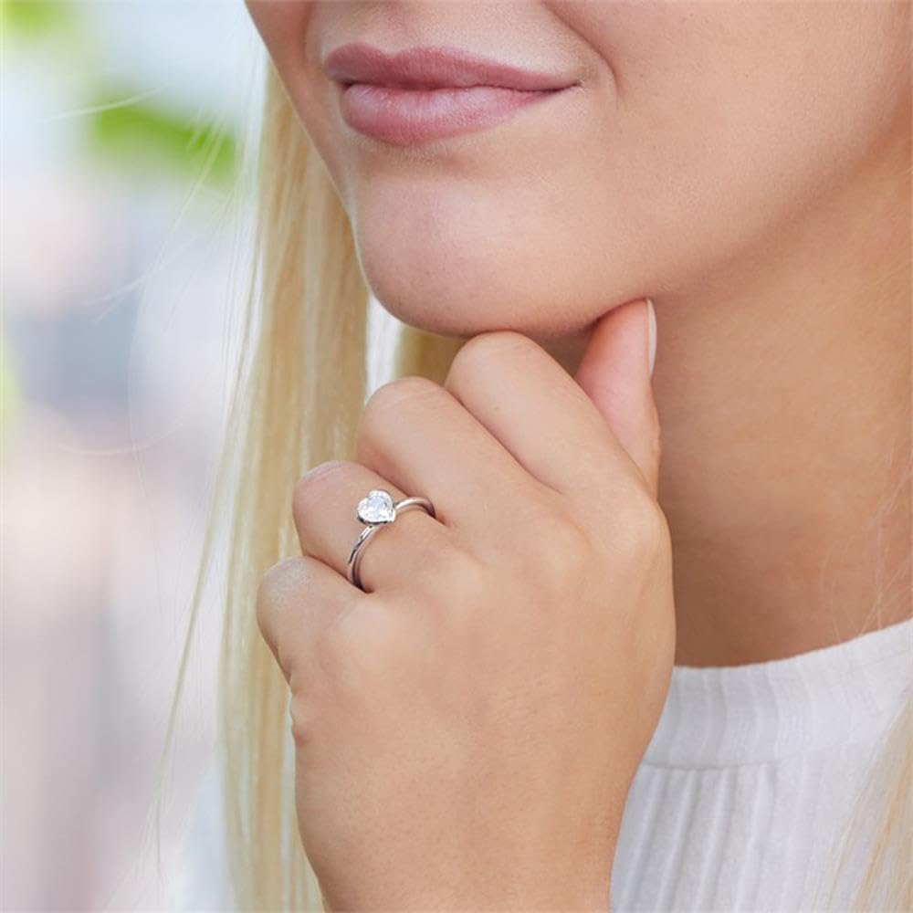 JEWLIX Herzring 925 Silber Ring Zirkonia 50mm Herz