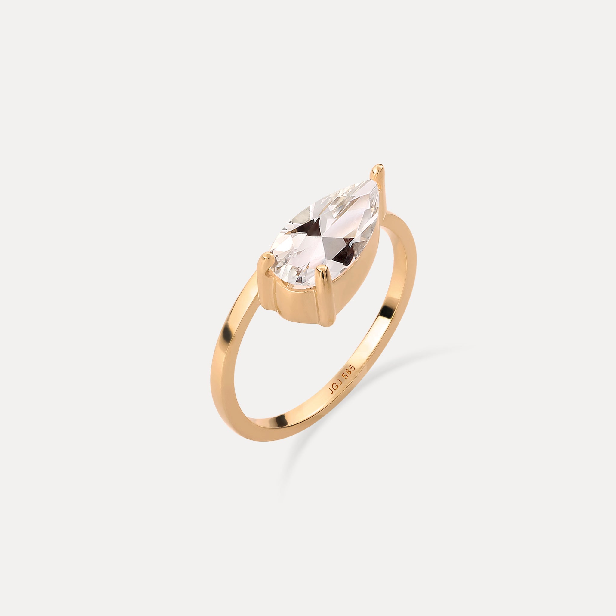 Stilnest Beryll Balance Drop Ring 585 Gold 54