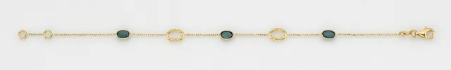 Eugen Rühle Armbänder London Armband 37.4900 585 Gelbgold Blautopas