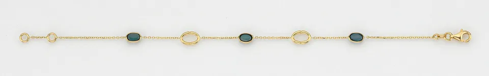 Eugen Rühle Armbänder London Armband 37.4900 585 Gelbgold Blautopas