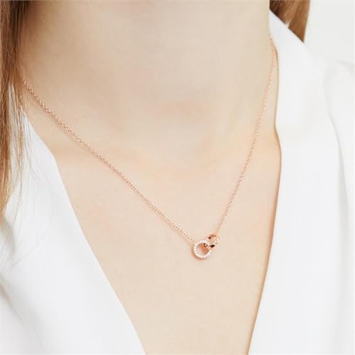 JEWLIX Kette SN0350 rosévergoldet Kreis Zirkonia