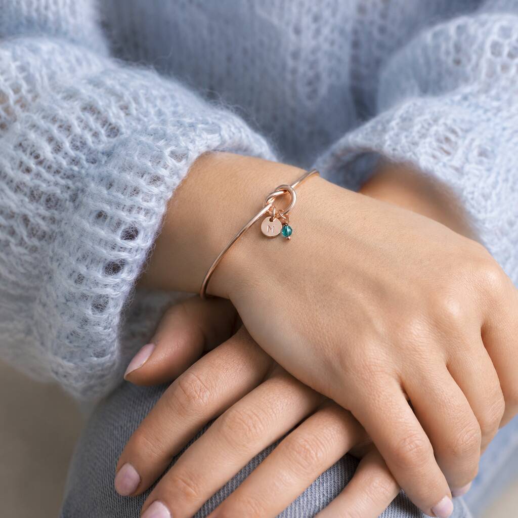 Joy by Corrine Smith Friendship Knot Bangle Roségold Geburtsstein
