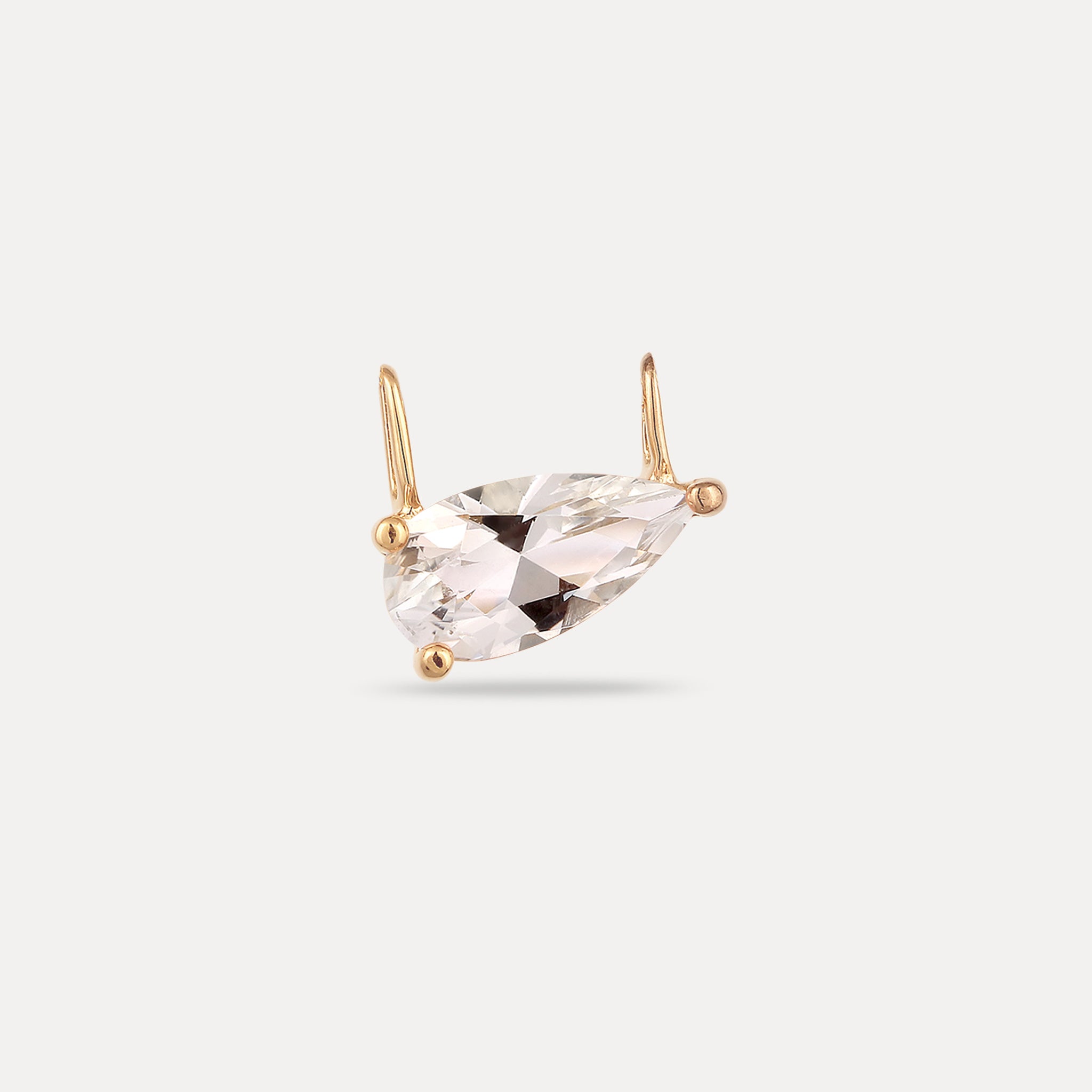 Stilnest Beryll Balance Drop Anhänger 24k Gold Vermeil