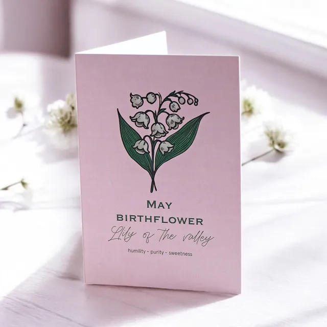 Joy by Corrine Smith May Birth Flower Karte Maiglöckchen A6