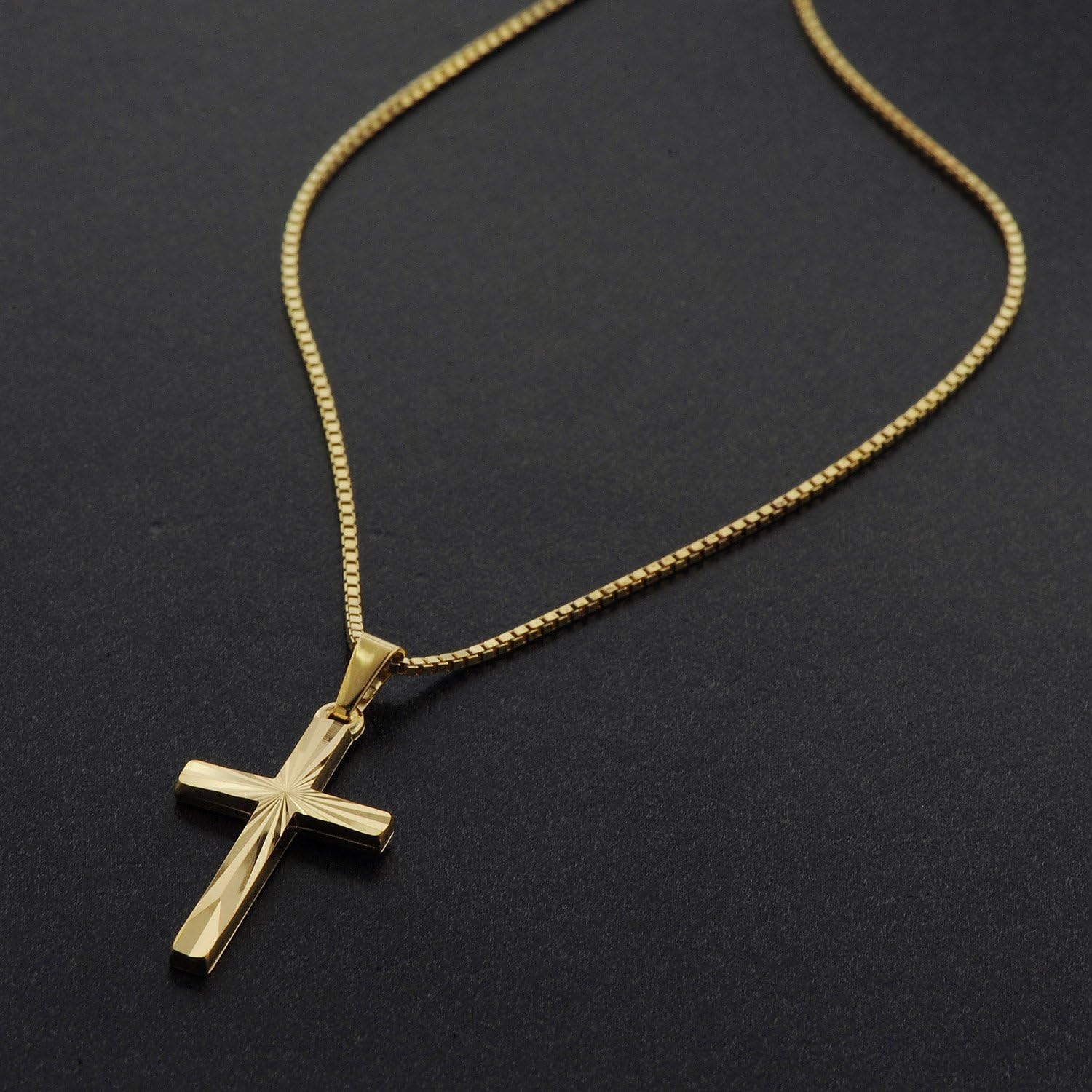 trendor Halsketten Kreuz-Anhänger Gold 333 22 mm 42 cm