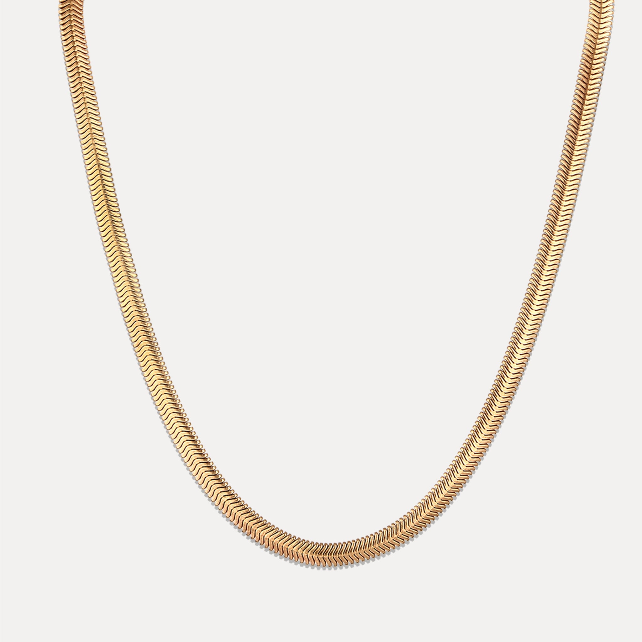 Stilnest Herringbone Chain Choker Kette Gold Vermeil 40cm