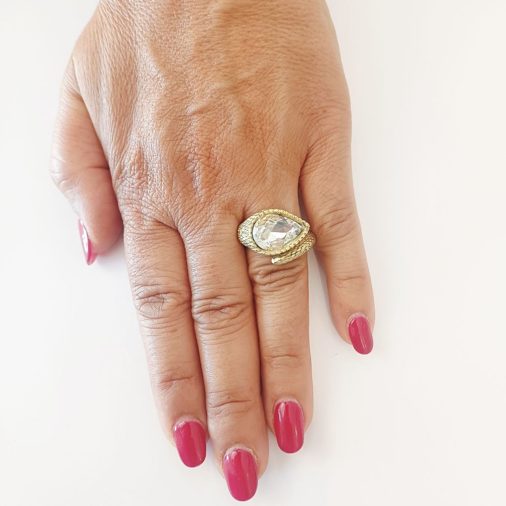 Alevá Bijoux Calypso Ring Bronze Kristall verstellbar