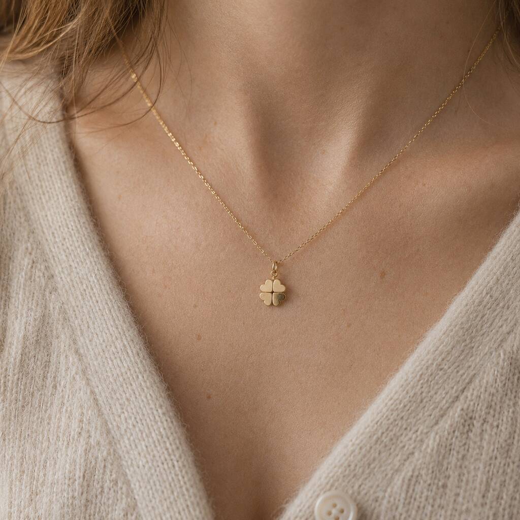 Joy by Corrine Smith Four Leaf Clover Halskette Gold Kleeblatt