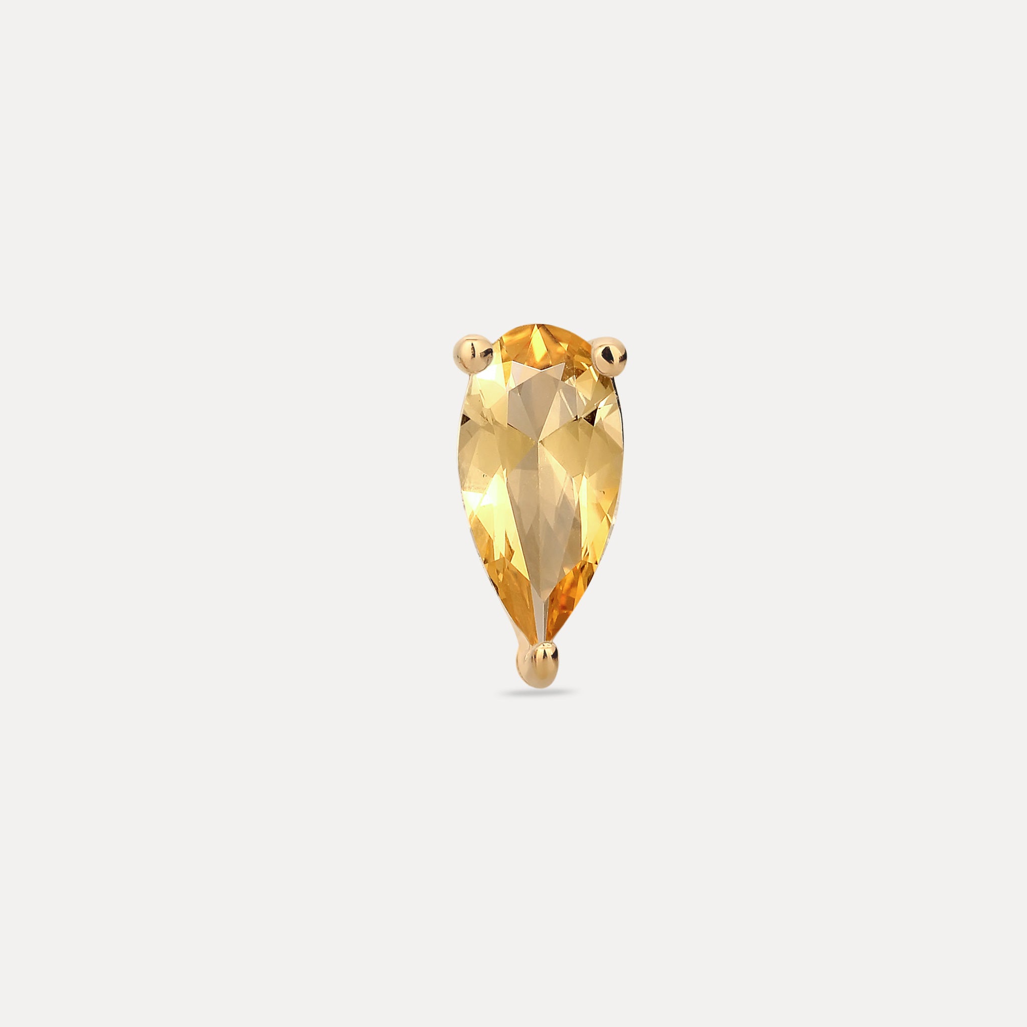 Stilnest Citrin Balance Drop Ohrstecker Single 585 Gold Tropfen
