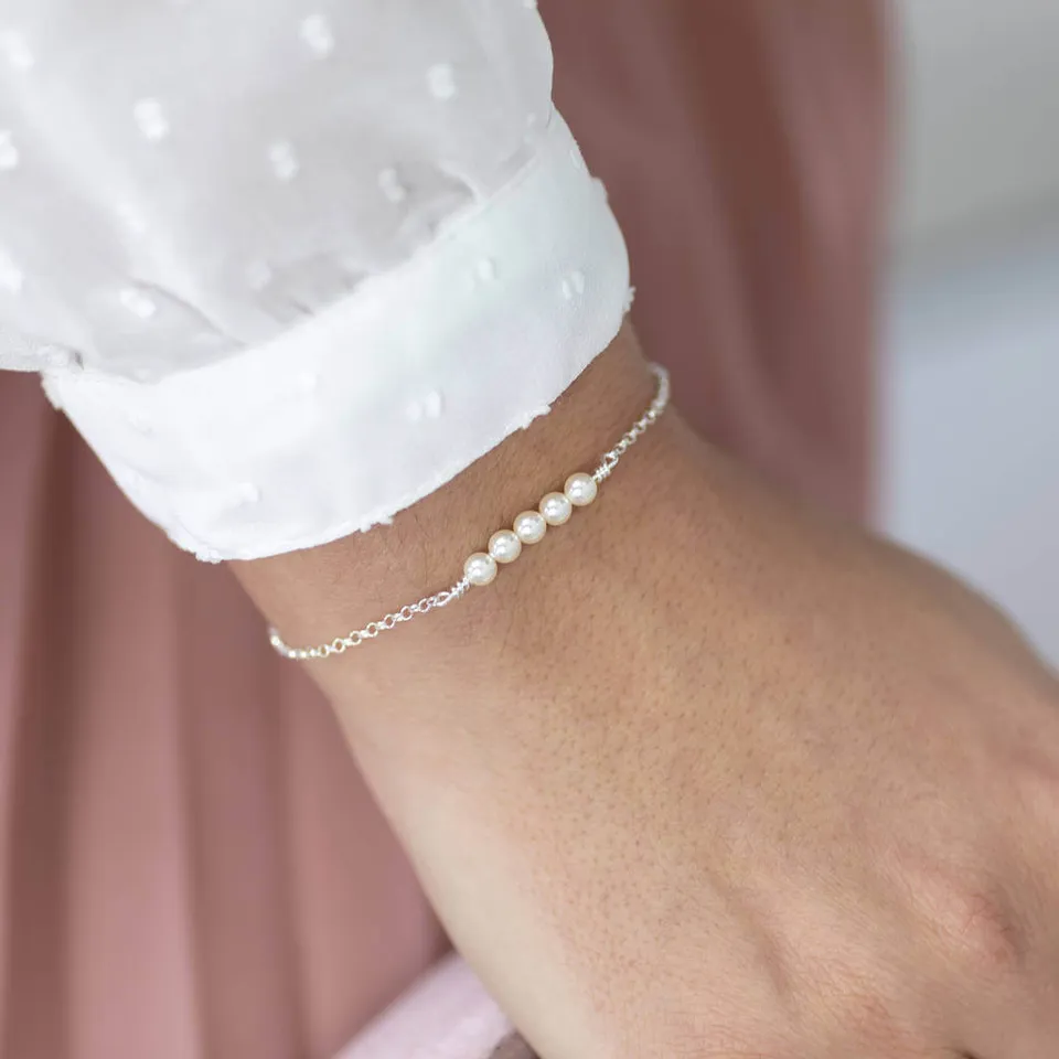 Joy Delicate Swarovski Perlenarmband Gold