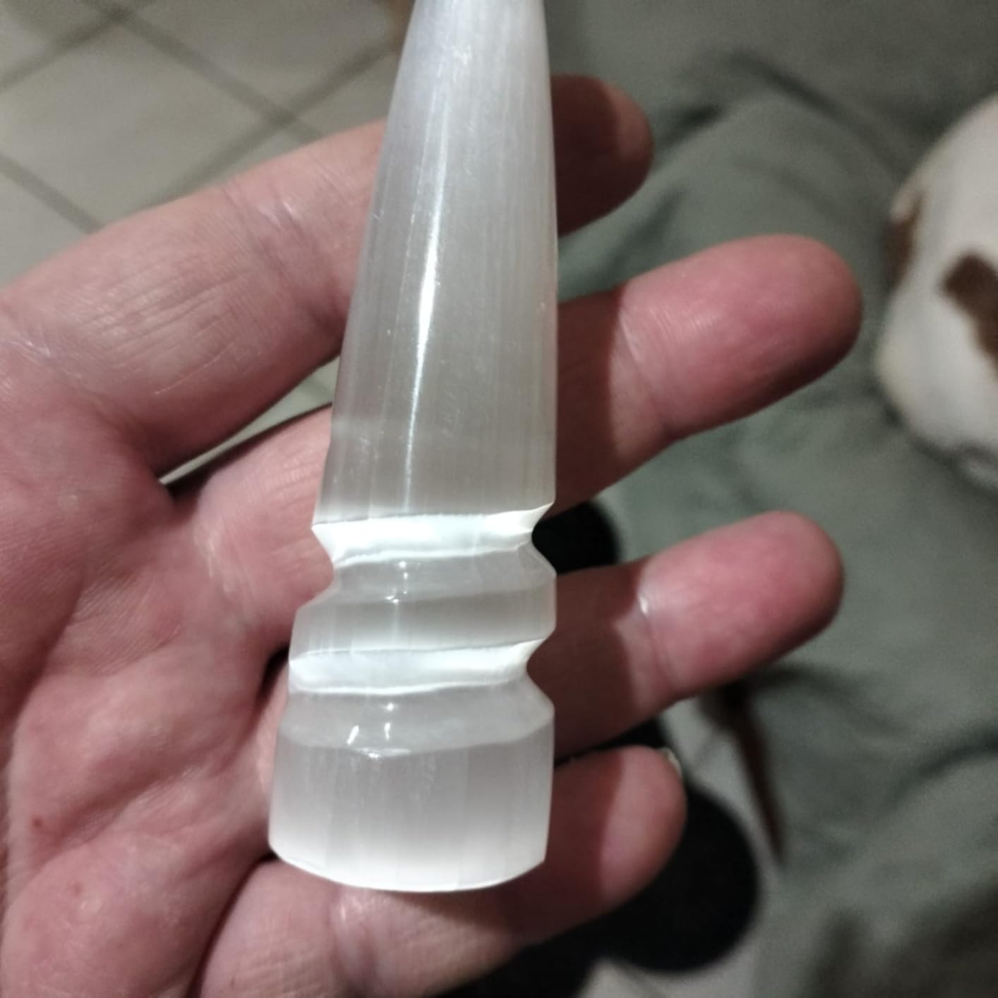 NKlaus Healing Crystals Selenit Obelisk Turm 10 cm Spiral 47 g
