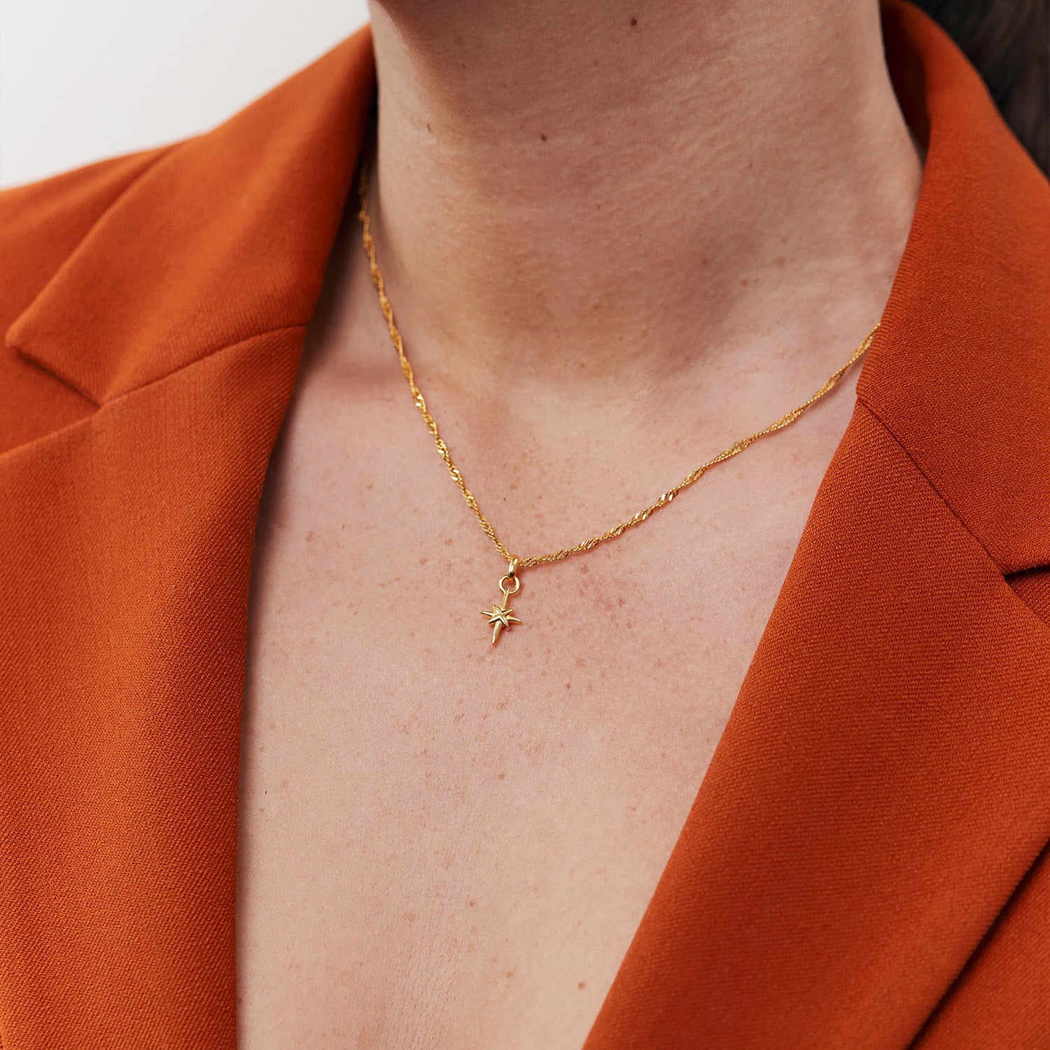 Stilnest Star Light Kette 585 Gold 45cm Massivgold