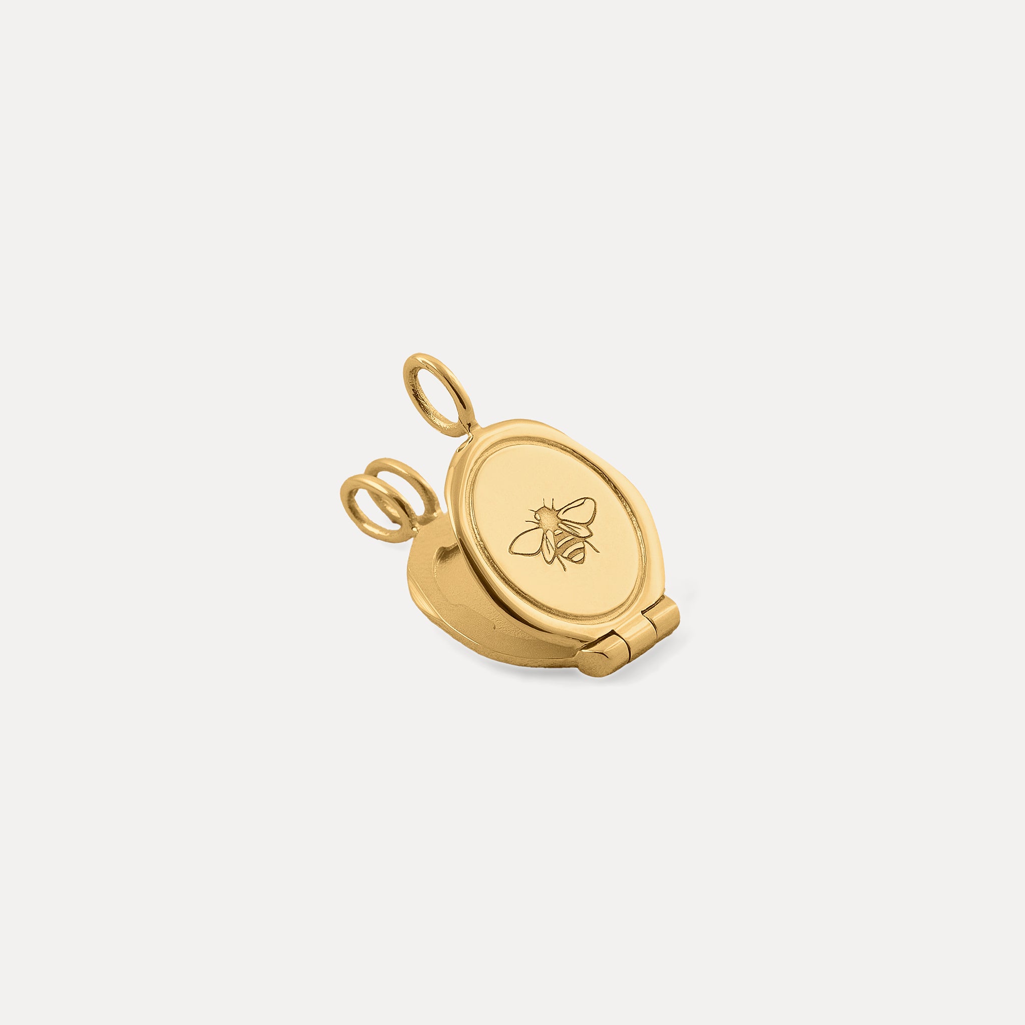Stilnest Necklaces Honey Bee Seal Medaillon Kette 24k Gold 45cm