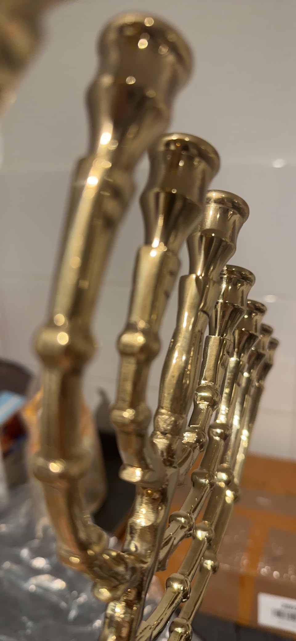 NKlaus CANDLE HOLDER Menorah 9er Silber 32 cm