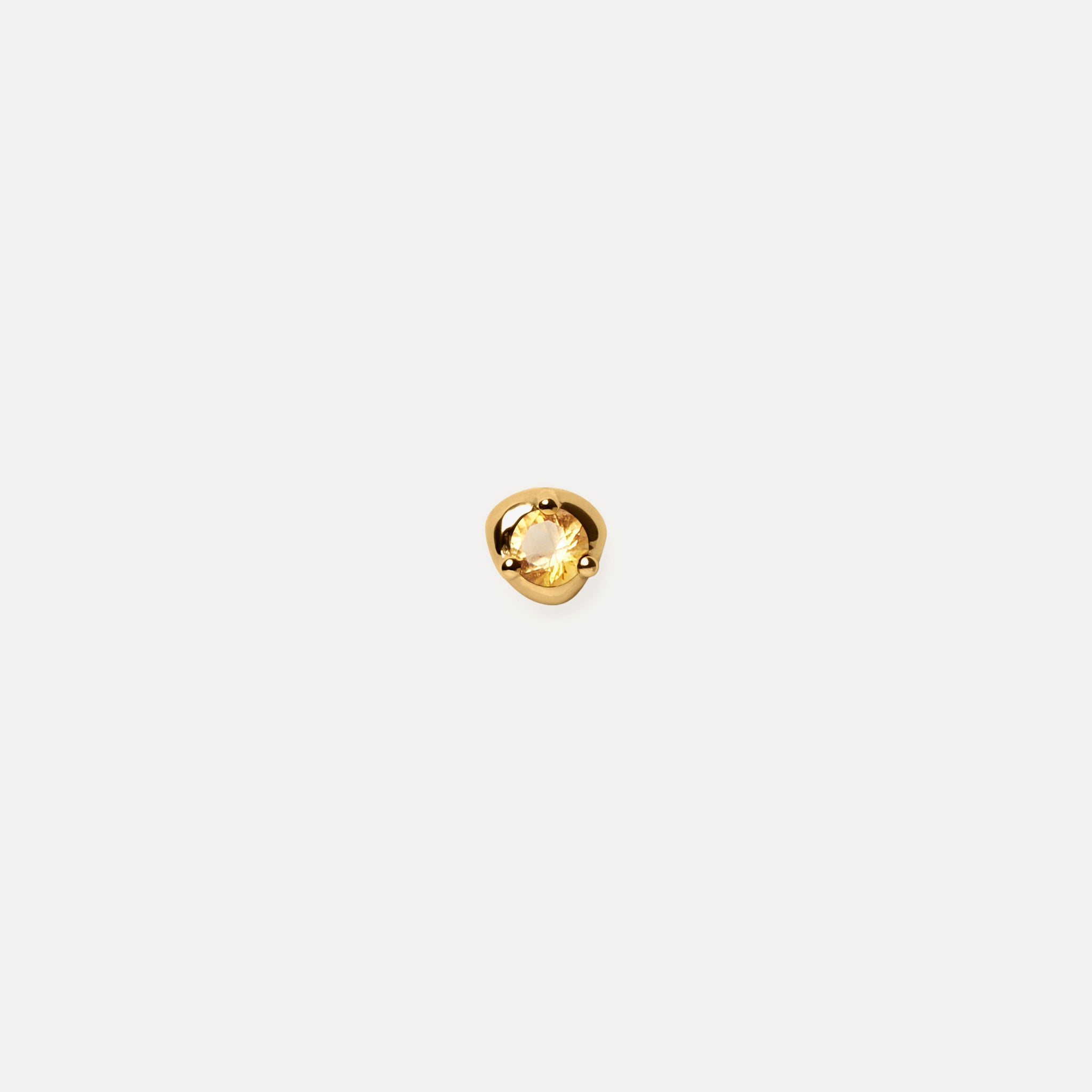 Stilnest Stone Fluid Ohrstecker Citrin Gold Vermeil