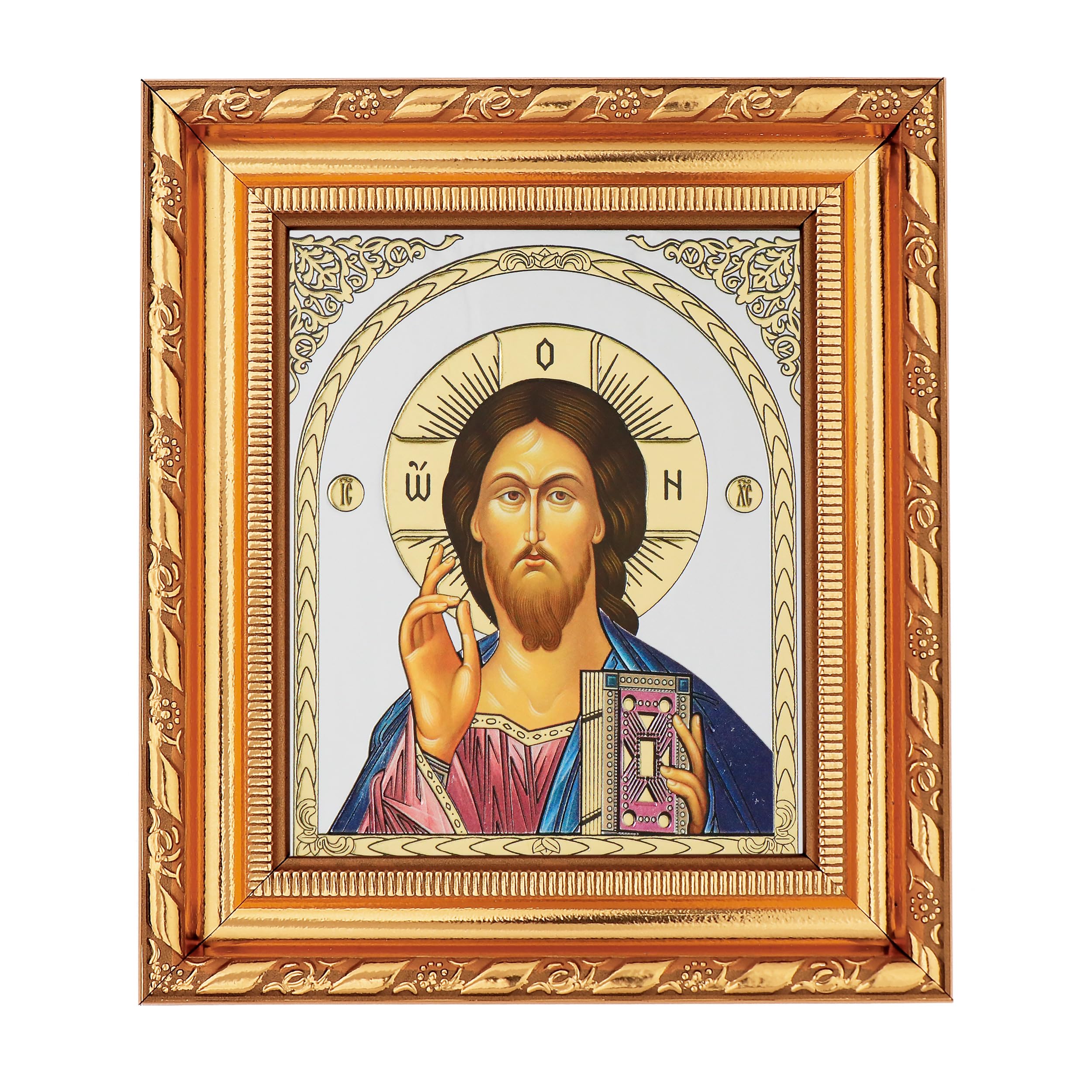 NKlaus Jesus Christus Ikone Rahmen Glas 14x16cm christlich
