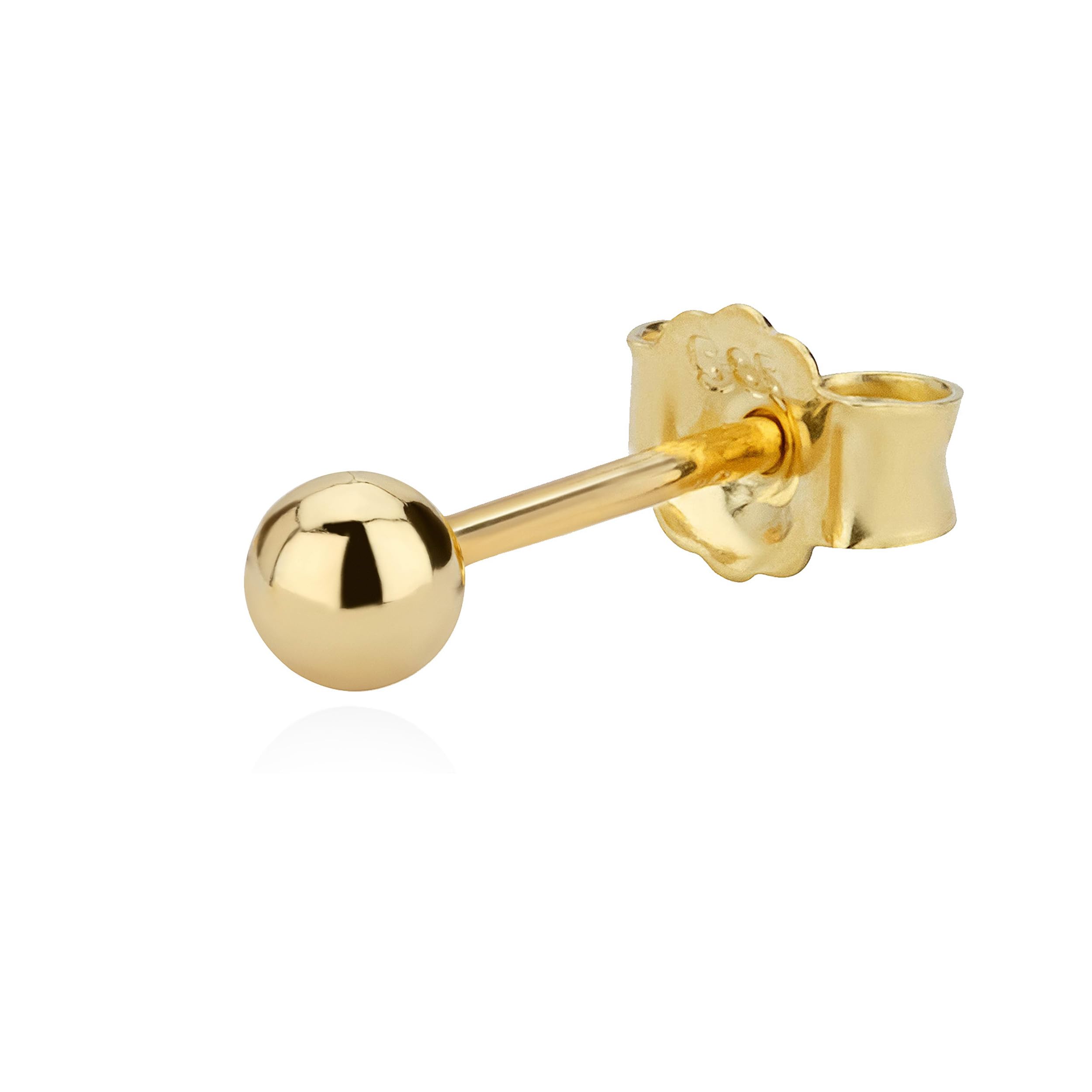 NKlaus Kugelohrstecker Gelbgold 585 einzeln 3 mm
