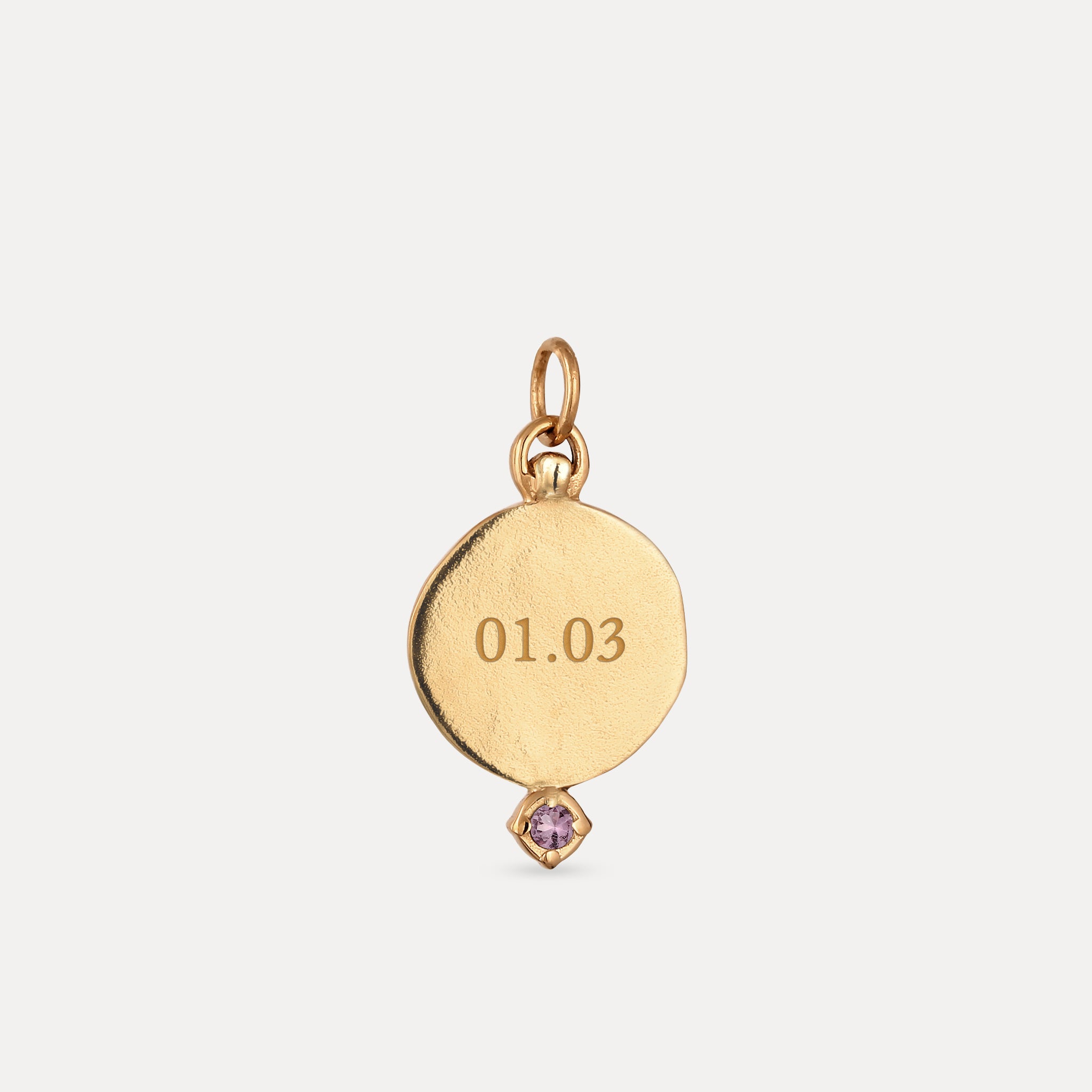 Stilnest Fluid Medallion Anhänger Amethyst 24k Gold Vermeil gravierbar