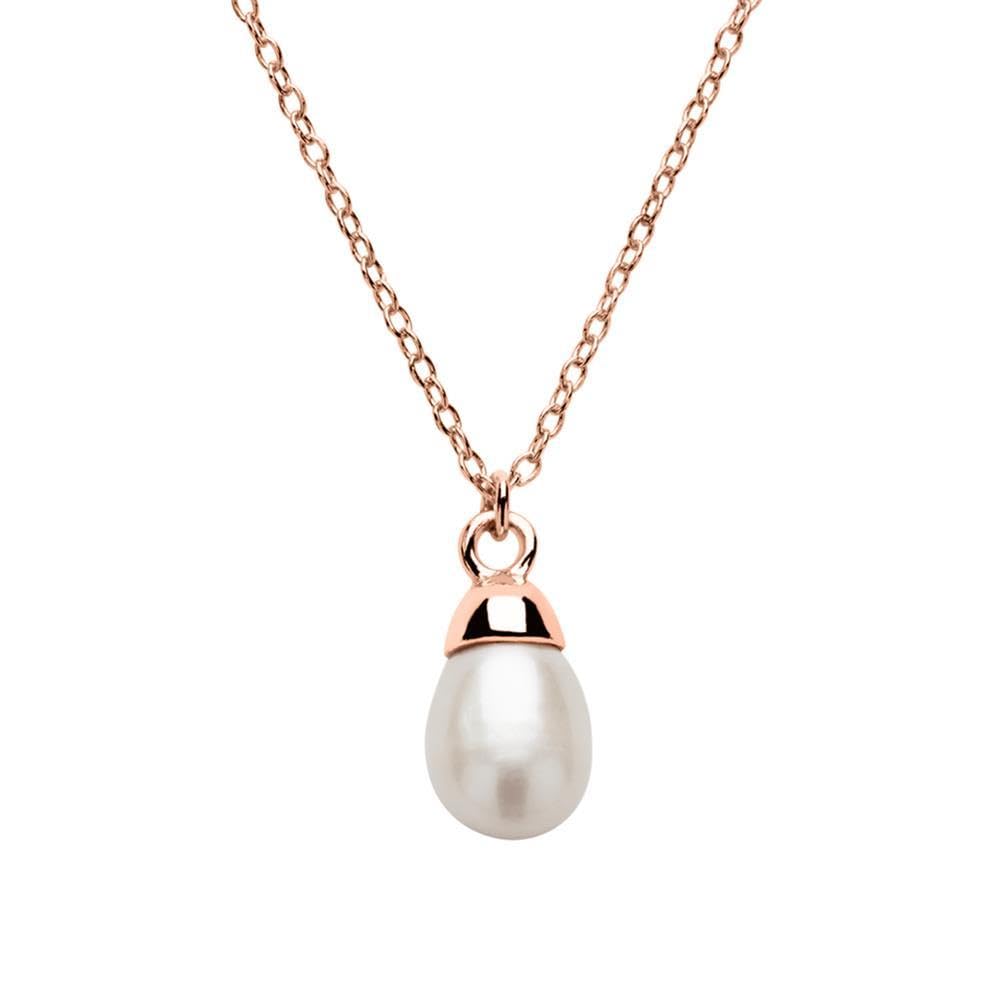 JEWLIX Ketten mit Anhänger Perlenkette 925er Silber rosé Damen