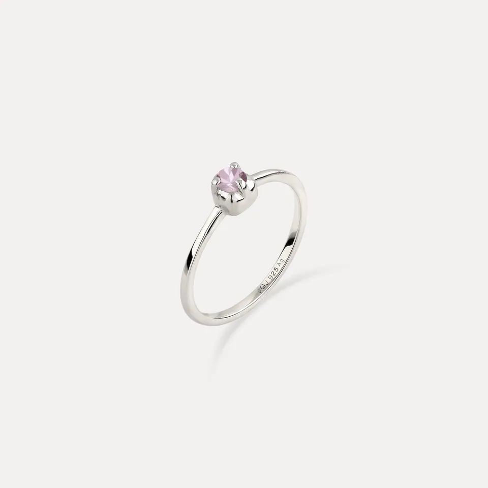 Stilnest Mini Birthstone Ring 925 Silber Geburtsstein Solitär